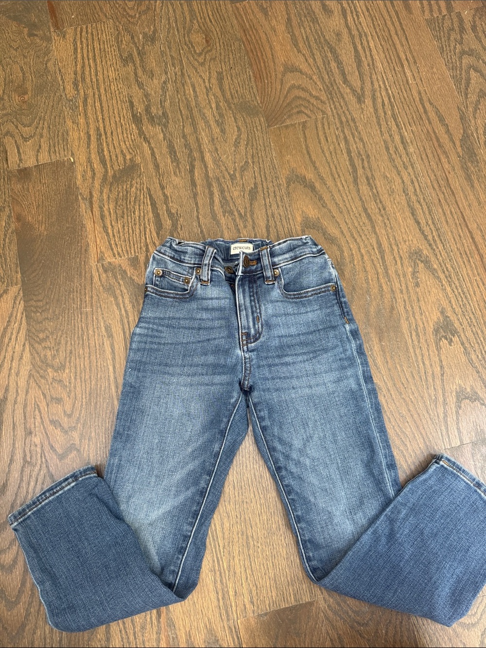 J. Crew boys-Rise Slim Straight Jeans - Medium Blue Wash